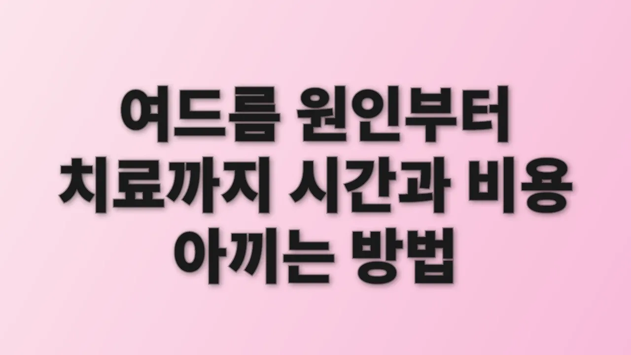 여드름 원인부터 치료까지 시간과 비용 아끼는 방법